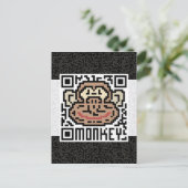 QR-code voor de aap Briefkaart (Staand voorkant)