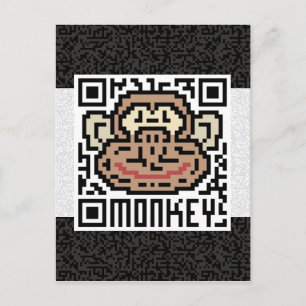 QR-code voor de aap Briefkaart