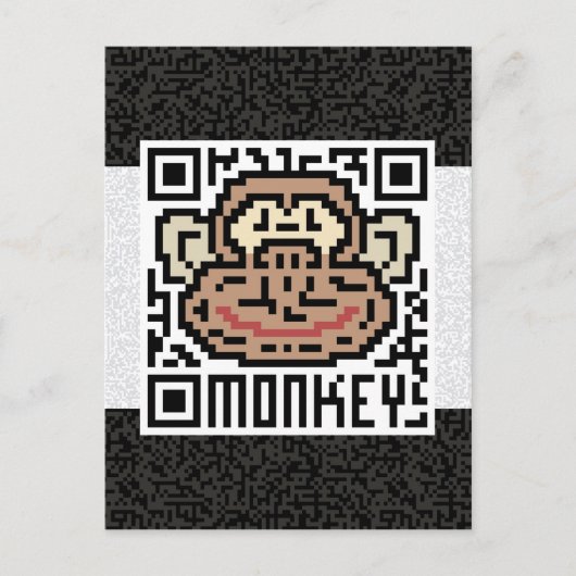 QR-code voor de aap Briefkaart (Voorkant)