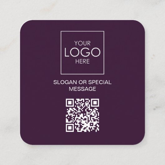 QR Code Voor en Achter Zakelijke Logo Professionee Vierkante Visitekaartje (Achterkant)