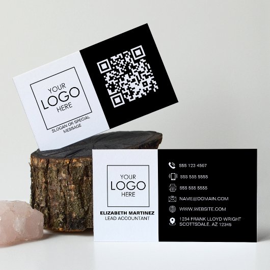 QR Code Voor en Achter Zakelijke Logo Professionee Visitekaartje