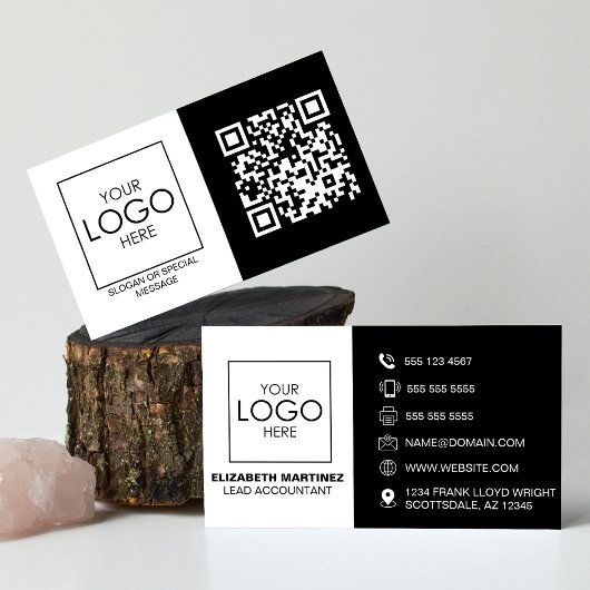 QR Code Voor en Achter Zakelijke Logo Professionee Visitekaartje