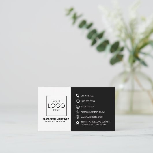 QR Code Voor en Achter Zakelijke Logo Professionee Visitekaartje (Staand voorkant)