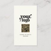 QR Code Voor en Achtermonogram Bedrijf Logo Visitekaartje (Achterkant)