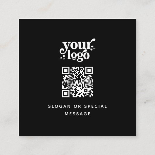 QR Code Voor en Achtermonogram Logo Professioneel Vierkante Visitekaartje (Achterkant)