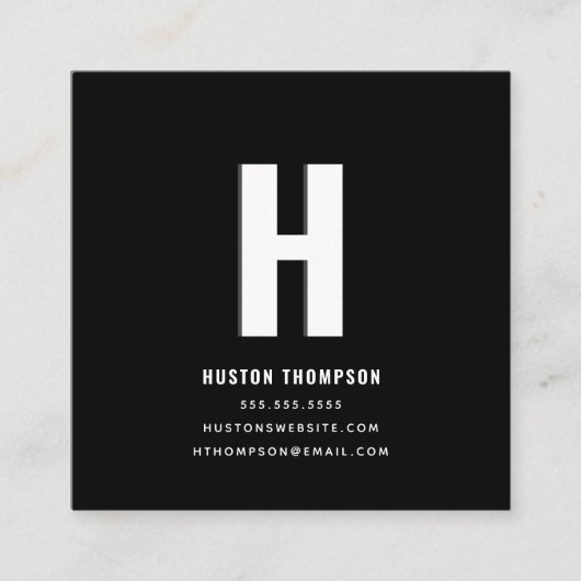 QR Code Voor en Achtermonogram Logo Professioneel Vierkante Visitekaartje (Voorkant)