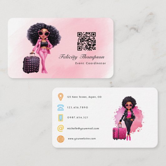 QR-code voor evenementencoördinator Visitekaartje (Voorkant / Achterkant)