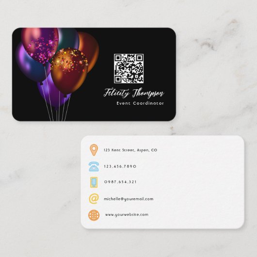 QR-code voor evenementencoördinator Visitekaartje (Voorkant / Achterkant)