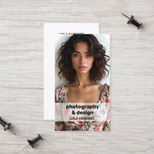 QR-code voor fotografie Contactkaartje (Voorkant / Achterkant in situ)