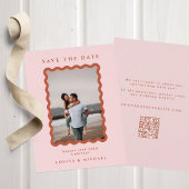 QR-code voor foto's en Blush & Terracotta Weddensc Save The Date