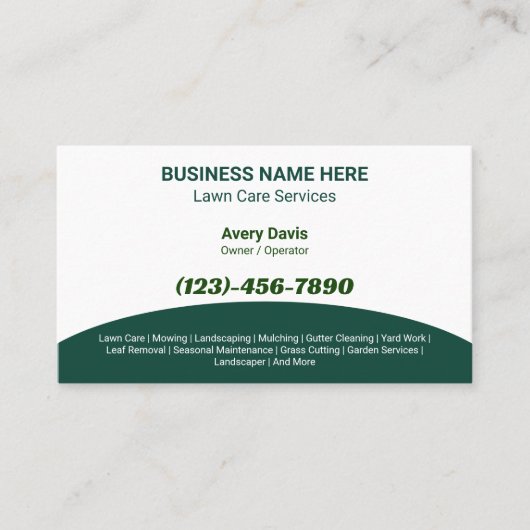 QR-code voor gazonverzorging en landschapsdiensten Visitekaartje (Voorkant)