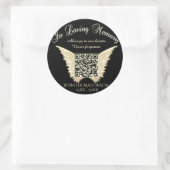 QR-code voor gedenkplaatsen, begrafenissen, obits. Ronde Sticker (Tas)