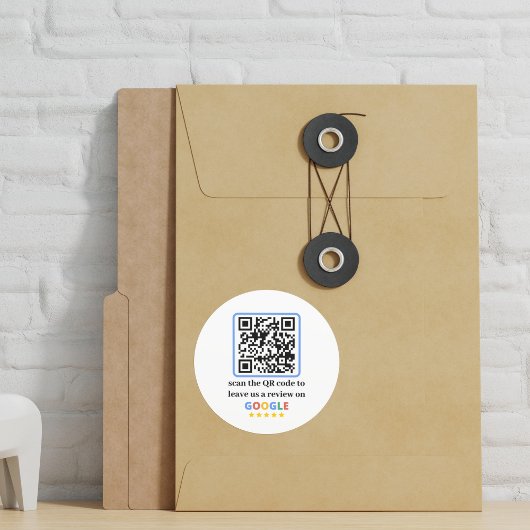 QR-code voor Google-recensies Ronde Sticker