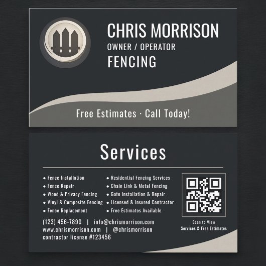 QR-code voor hekwerk en hekwerkbouwer Visitekaartje