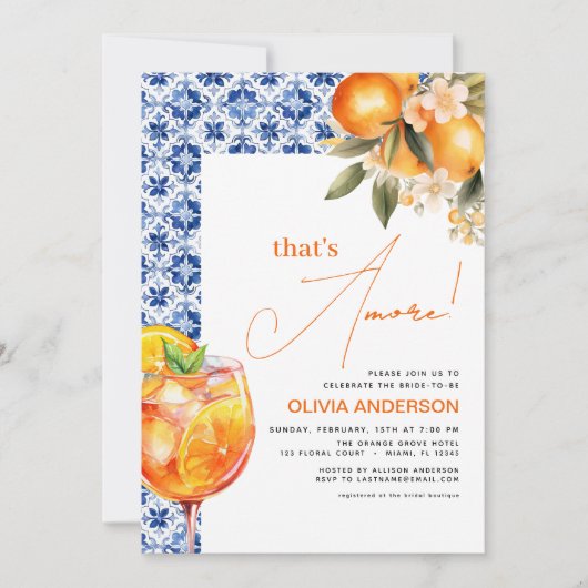 QR-code voor het Amore Spritz-Vrijgezellenfeest Kaart (Voorkant)