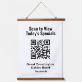QR-code voor het menu Restaurant Specials Hangend Wandkleed (Voorkant)