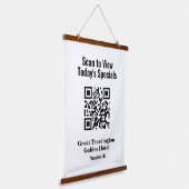 QR-code voor het menu Restaurant Specials Hangend Wandkleed (Gebogen)