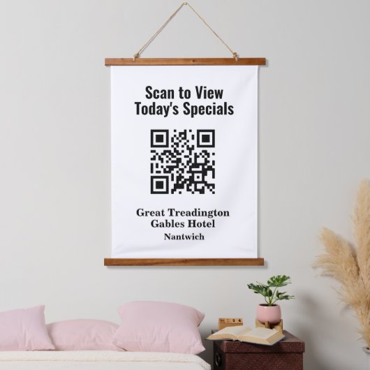 QR-code voor het menu Restaurant Specials Hangend Wandkleed (Slaapkamer)