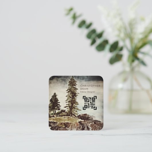 QR-code voor het schilderen van het professionele  Vierkante Visitekaartje (Staand voorkant)