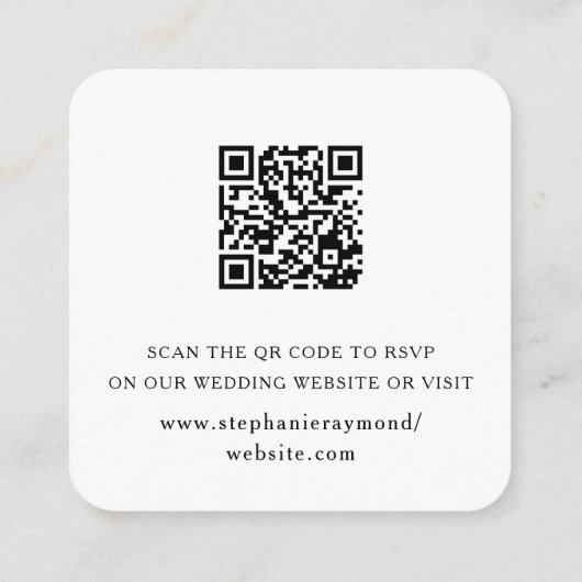 QR-code voor kalligrafie RSVP-Kaart Informatiekaartje (Achterkant)