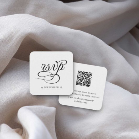 QR-code voor kalligrafie RSVP-Kaart Informatiekaartje