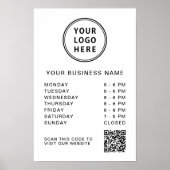 QR-code voor kantooruren van logo Poster (Voorkant)