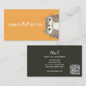 QR-code voor kattenoppas Tabby Cat Visitekaartje (Voorkant / Achterkant)