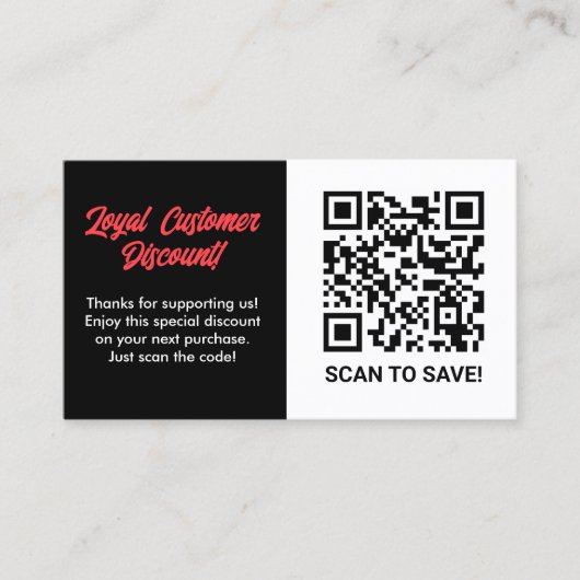 QR-code voor klantenloyaliteitskorting Visitekaartje (Voorkant)