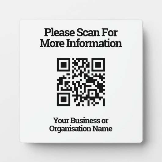 QR-code voor klantinformatie op een Fotoplaat (Voorkant)