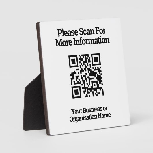 QR-code voor klantinformatie op een Fotoplaat (Voorkant)