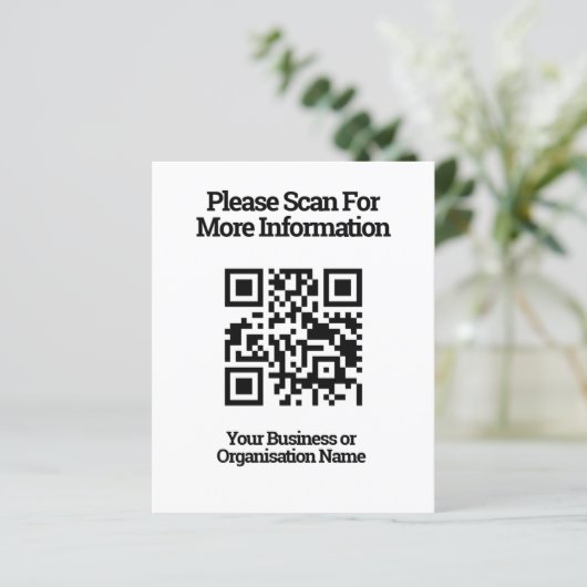 QR-code voor klantinformatie op een papieren blad (Staand voorkant)