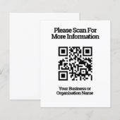 QR-code voor klantinformatie op een vel papier (Voorkant / Achterkant)
