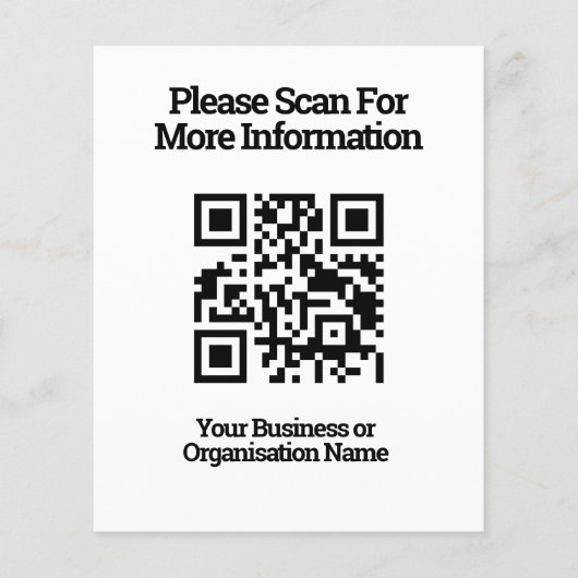 QR-code voor klantinformatie op een vel papier (Voorkant)