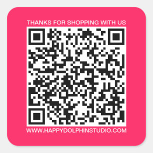 QR-code voor kleine bedrijven Website Diva Roze Vierkante Sticker