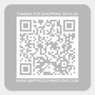 QR-code voor kleine bedrijven Website grijs Vierkante Sticker