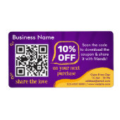 QR-code voor marketingkorting om naar de klant te  Etiket (Voorkant)