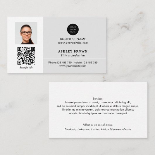 QR-code voor netwerkonroerend goed professionele f Visitekaartje (Voorkant / Achterkant)