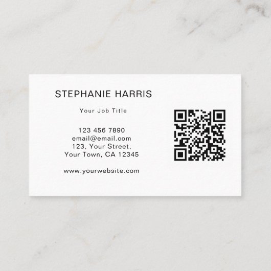 QR-code voor olie Visitekaartje (Achterkant)