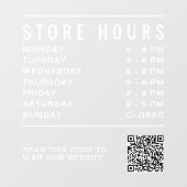 QR-code voor openingstijden winkel Raamsticker (Vel)