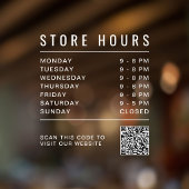 QR-code voor openingstijden winkel Raamsticker