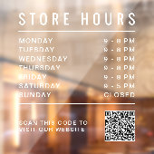 QR-code voor openingstijden winkel Raamsticker (Vel 2)