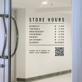 QR-code voor openingsuren winkel Raamsticker