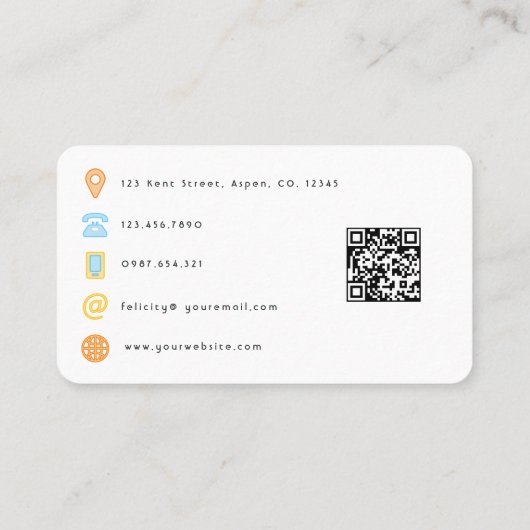 QR-code voor Paarse en gouden gebeurtenisplanner Visitekaartje (Achterkant)