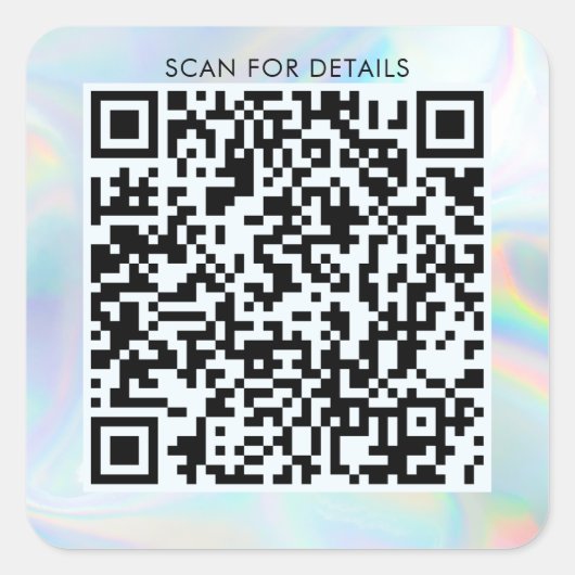 QR-code voor persoonlijke of zakelijke holografisc Vierkante Sticker (Voorkant)