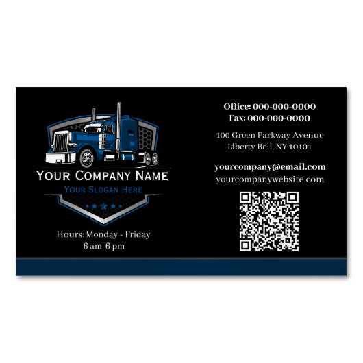 QR-code voor professioneel transportbedrijf Magnetisch Visitekaartje (Voorkant)