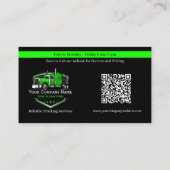 QR-code voor professioneel transportbedrijf Visitekaartje (Achterkant)