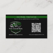 QR-code voor professioneel transportbedrijf Visitekaartje (Achterkant)