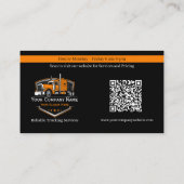 QR-code voor professioneel transportbedrijf Visitekaartje (Achterkant)