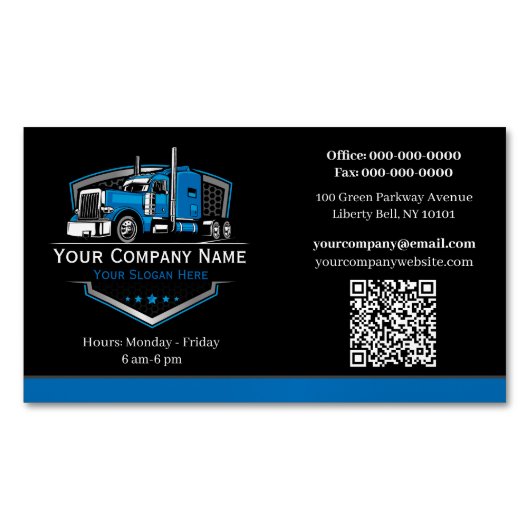 QR-code voor professioneel vrachtwagenvervoerbedri Magnetisch Visitekaartje (Voorkant)