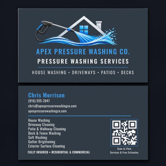 QR-code voor professionele drukwasdiensten Visitekaartje